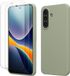 kwmobile hoes met 2x screenprotectors voor Samsung Galaxy A57 5G – screenprotector van gehard glas – draadloos opladen – grijsgroen