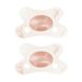 Difrax Fopspeen Natural - 0 tot 6 Maanden - Hartje - Roze Hartjesprint - 2 Stuks