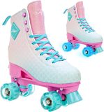 Raven Mides Retro Skates LED verstelbaar maat 39-42 Blauw/Roze/Muntgroen