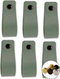 Brute Strength BIGsave B.V. Leren handgrepen - Vaalgroen - 6 stuks - 16,5 x 2,5 cm