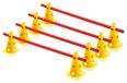 Stekhorden set van 4 - 8 gele kegels 22,5 cm - 4 rode stangen 1 m - Voor voetbal en atletiek