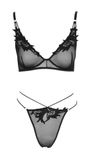 Cottelli Lingerie Set met lichte Ruches en Bandjes Zwart S