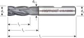Rotec HSS-E vingerfrees, kort, AlCrN-coating, ø12