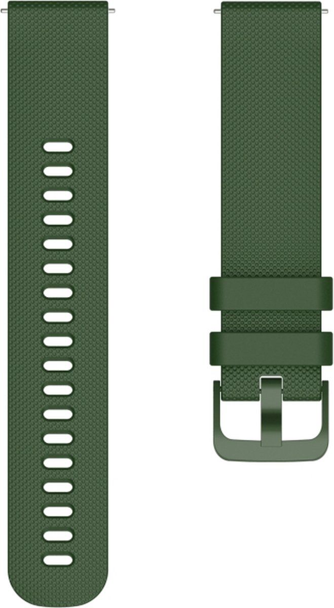 Intercella Siliconen bandje - geschikt voor Samsung Galaxy Watch 5/Watch 5 Pro/Watch 4/Watch 4 Classic/Watch 3 41 mm/Active/Active 2/Watch 42 mm - donkergroen