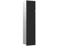 Emco Asis module pure, inbouw, deurscharnier rechts, tweedelig glasfront, 730x170mm, met reserverolbakje, zwart