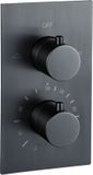 Fortifura Calvi Thermostatische Inbouwkraan - inbouwdeel - PVD - geborsteld gunmetal (antraciet)
