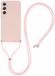 Merkloos Samsung Galaxy A55 Hoesje met Koord en Camera Bescherming Back Cover Roze
