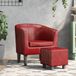 Maison Exclusive - Fauteuil confortable avec repose-pieds, rouge vin, similicuir