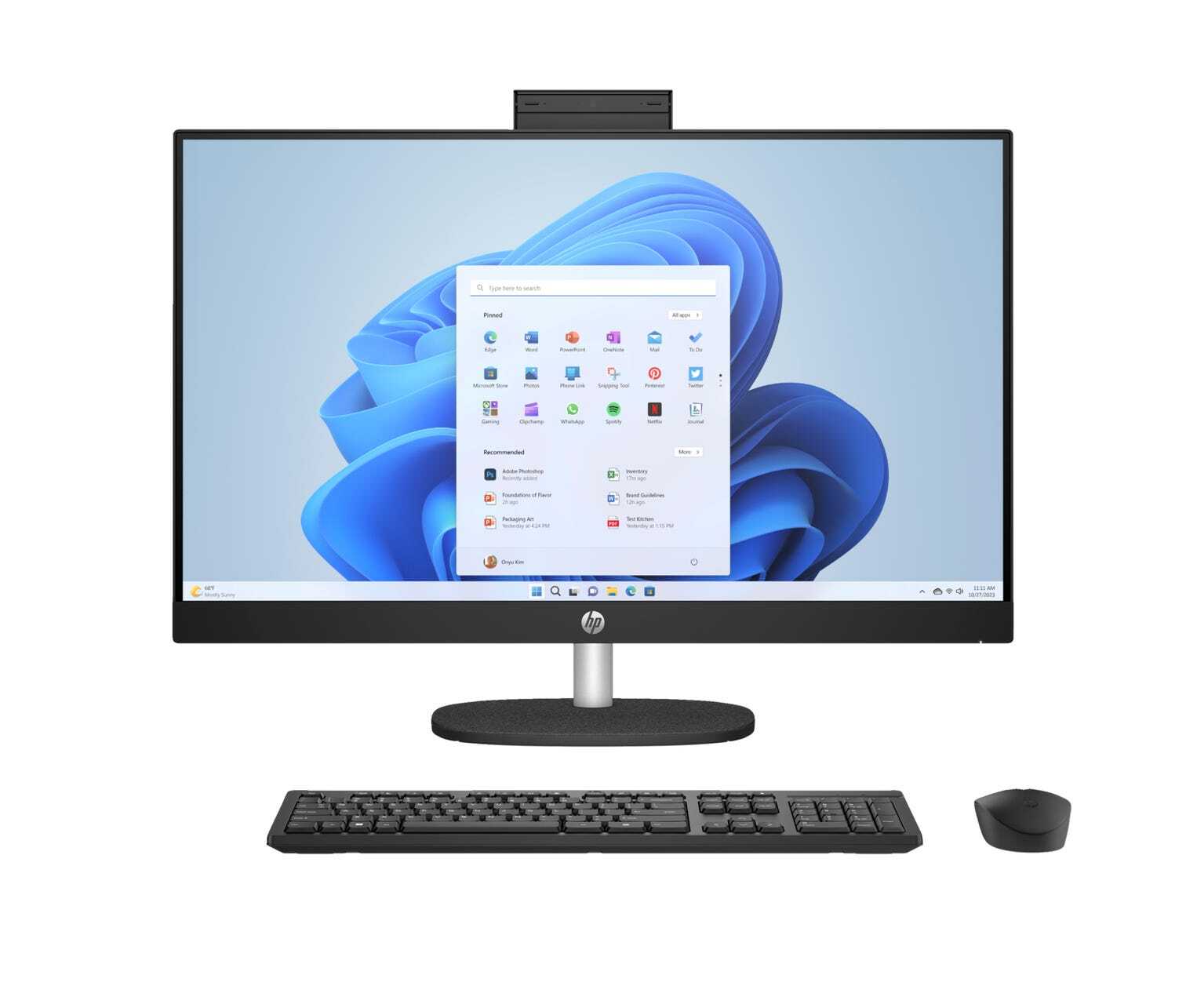 HP HP 27'' AIO - 27-cr1008nb - Jet Black - in hoogte verstelbaar - FHD webcam met IR