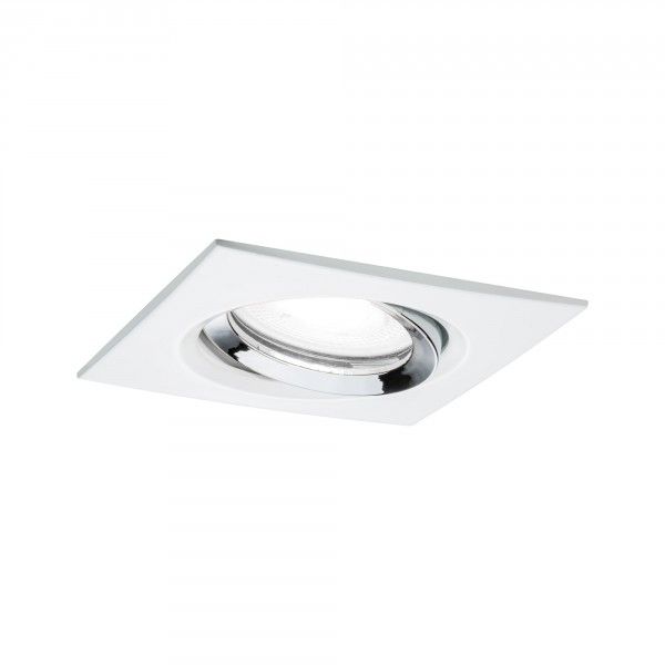 Paulmann Nova Plus LED Inbouwspot Hoekig - Zwenkbaar - IP65 - 4000K - Wit/Chroom