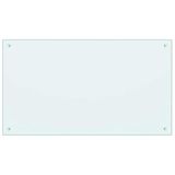 vidaXL - Spatscherm - keuken - 100x60 - cm - gehard - glas - melkwit