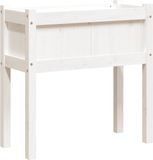 vidaXL Plantenbak met poten 70x31x70 cm massief grenenhout wit