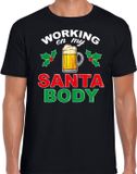 Bellatio Decorations Shoppartners Bv Santa body fout Kerst t-shirt - zwart - heren - Kerstskleding / Kerst outfit L