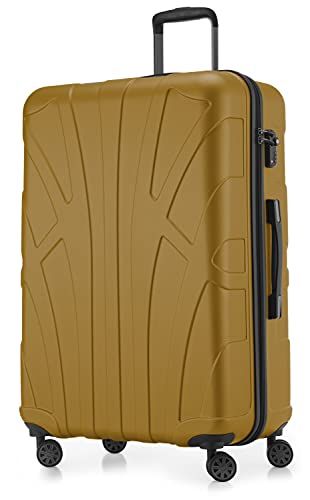 Suitline Koffer in 3 maten, trolleyset rolkoffer hardshell koffer reiskoffer (55 cm, 66 cm, 76 cm) dubbele wielen, 15, Herfstgoud, 76 cm Koffer