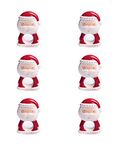 Excelsa Xmas Country Style servethouder, keramiek, wit/rood, 6 stuks Kerstman