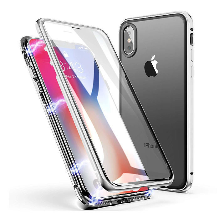 Stuff Certified iPhone XS Max Magnetisch 360° Hoesje met Tempered Glass - Full Body Cover Hoesje + Screenprotector Wit