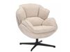 Fauteuil moelleux en tissu polyester beige, pivotant à 360°