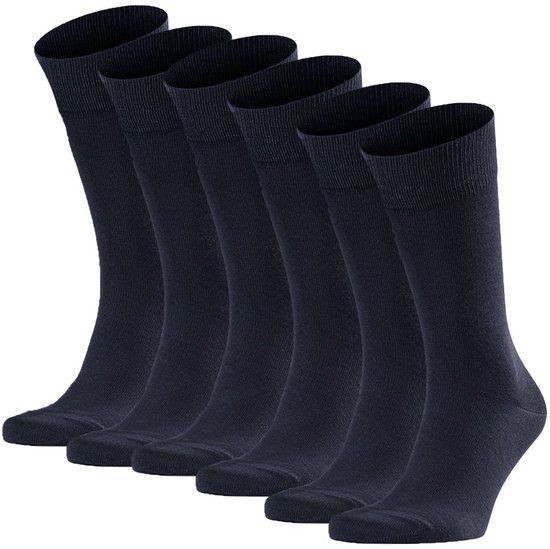 FALKE Happy 6-Pack katoen multipack sokken heren blauw - Maat 43-46