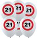 Merkloos / Sans marque Espa Nv Verjaardagfeest leeftijd ballon - 21 jaar - 12x stuks - thema leeftijd stopbord
