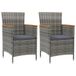 vidaXL Fauteuil de jardin Assise capitonnée Acacia, Polyester, Polyrattan, Acier Gris