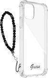 GUESS, Hoesje Geschikt voor iPhone 12 / 12 Pro Schokbestendig met Parelarmband, Zwart