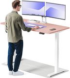 Desktronic HomeOne Zit-sta Bureau Elektrisch In Hoogte Verstelbaar, 160x80 cm Wit/Roze
