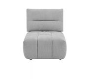 Vente-unique Fauteuil met schuivende rugleuning van lichtgrijze stof met textuur APOLIU