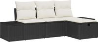 vidaXL - Tuinbank - Set - 4 - st - poly - rattan