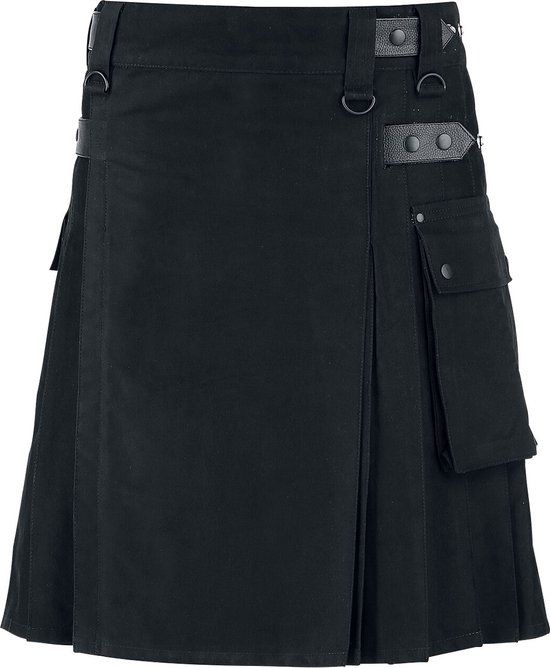 Black Premium by EMP Zwarte kilt met opgezette zak - Heren - XL