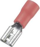 TRU COMPONENTS 745136 Platte stekker (female) Insteekbreedte: 4.8 mm Insteekdikte: 0.8 mm 180 ° Deels geïsoleerd Rood 100 stuk(s)