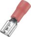 TRU COMPONENTS 745136 Platte stekker (female) Insteekbreedte: 4.8 mm Insteekdikte: 0.8 mm 180 ° Deels geïsoleerd Rood 100 stuk(s)