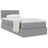 vidaXL - Bed with mattress - Light grey - 100 x 200 cm - Velvet