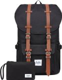 Kaukko Rugzak Dames Heren Dagrugzak voor 15" Notebook met Etui voor School, Universiteit, Reizen, Hiken, 22L, Zwart