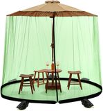 Merkloos / Sans marque Muskietennet voor parasol - Met ritssluiting en verstelbaar trekkoord - Geschikt voor paviljoen, tuin en terras - Groen