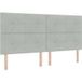 Tête de lit LED gris clair 200 cm velours
