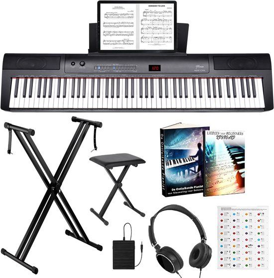 Finesse Misa Brands B.V. Finesse Digitale Piano - 88 Gewogen Toetsen - Statief & Kruk - Keyboard Piano - Elektrische Piano - Volwassene & Kind