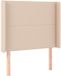 vidaXL Hoofdbord met randen 103x16x118/128cm kunstleer cappuccinokleur