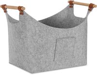 Merkloos / Sans marque Houtmand Haardhout - opvouwbare brandhoutmand - Houtmand Open Haard 3mm - Lichtgrijs