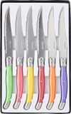 Laguiole I7209P6-NT Box met 6 tafelmessen in 6 pastelkleuren