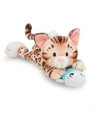 NICI 62152 Knuffeldier kat Bengal met vis 30 cm, bruin