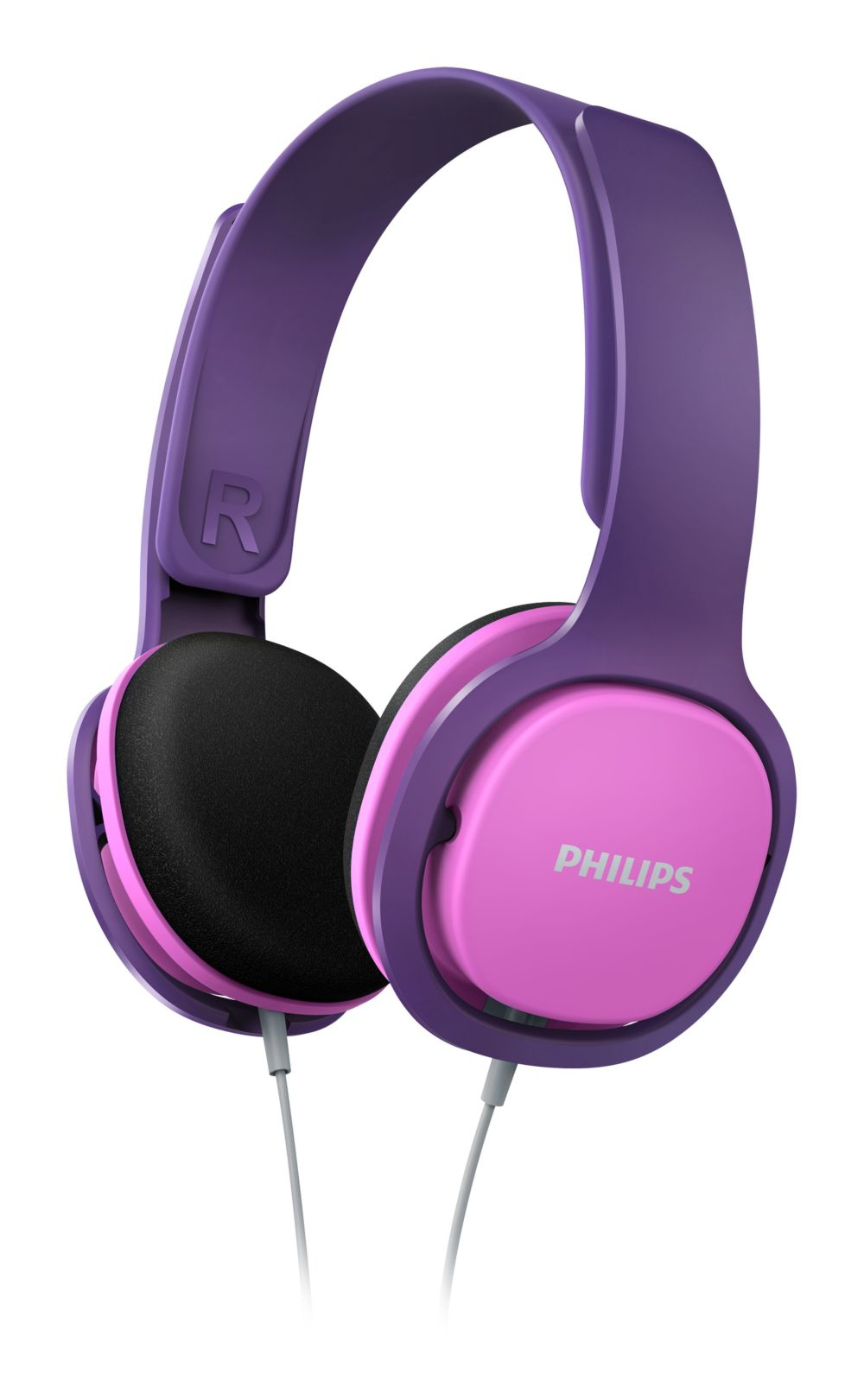 Philips Sound Philips SHK2000 Kids On-Ear Headphones - Volume Limiting - Pink/Purple