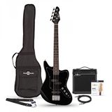 Gear4music Seattle Short Scale Basgitaar + 15 W Versterkerpakket, Zwart