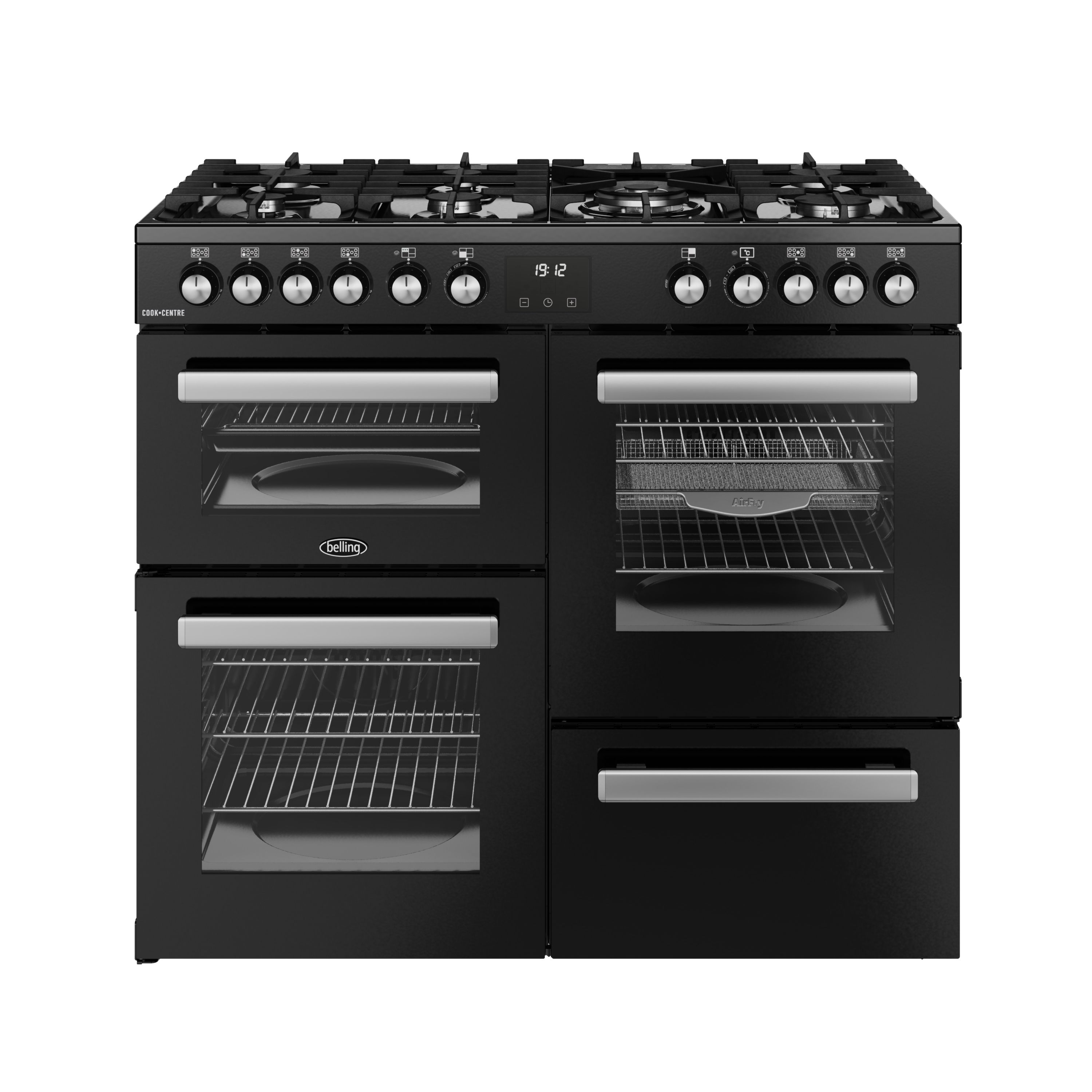 Belling 444411799 Range Cooker - Electric - Gas Hob - Black