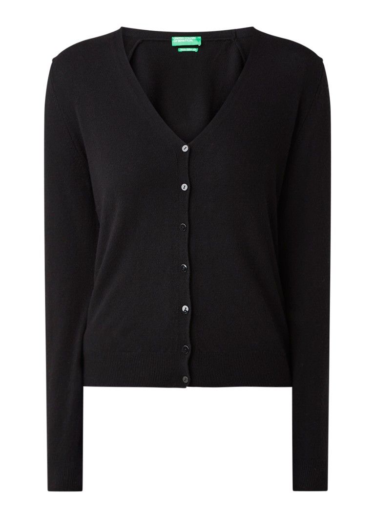 Benetton Fijngebreid vest van wol met stretch