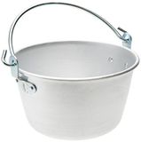Pentole Agnelli Paiolo con Manico Arco e Orlo, in Alluminio BLTF, Argento, 26 cm