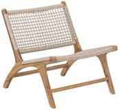 MUST Living Lounge chair Winston, 68x66x83 cm, rustic teakwood, synthetic rope