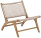 MUST Living Lounge chair Winston, 68x66x83 cm, rustic teakwood, synthetic rope