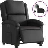 vidaXL Fauteuil elektrisch verstelbaar echt leer zwart