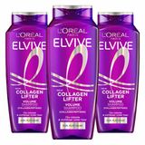 L'Oréal Paris L'Oréal Elvive Collagen Lifter Shampoo - 3 x 250 ml - Voordeelverpakking
