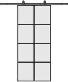 vidaXL Schuifdeur met beslagset, 90x205 cm, ESG glas, zwart